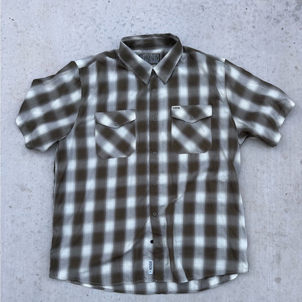 DIXXON “Free Man” Men's Band 2xl Plaid Button-Down Short sleeve bamboo